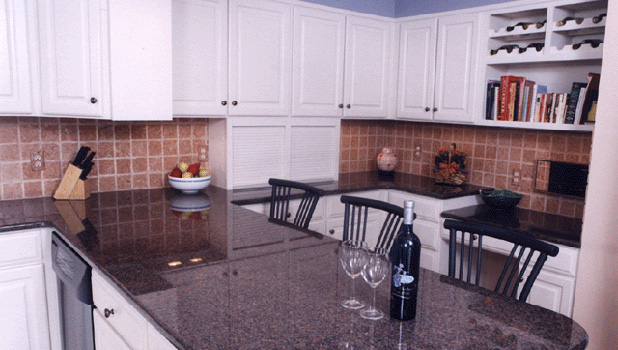 Oak Refinish with Wild West Granite Counter Tops